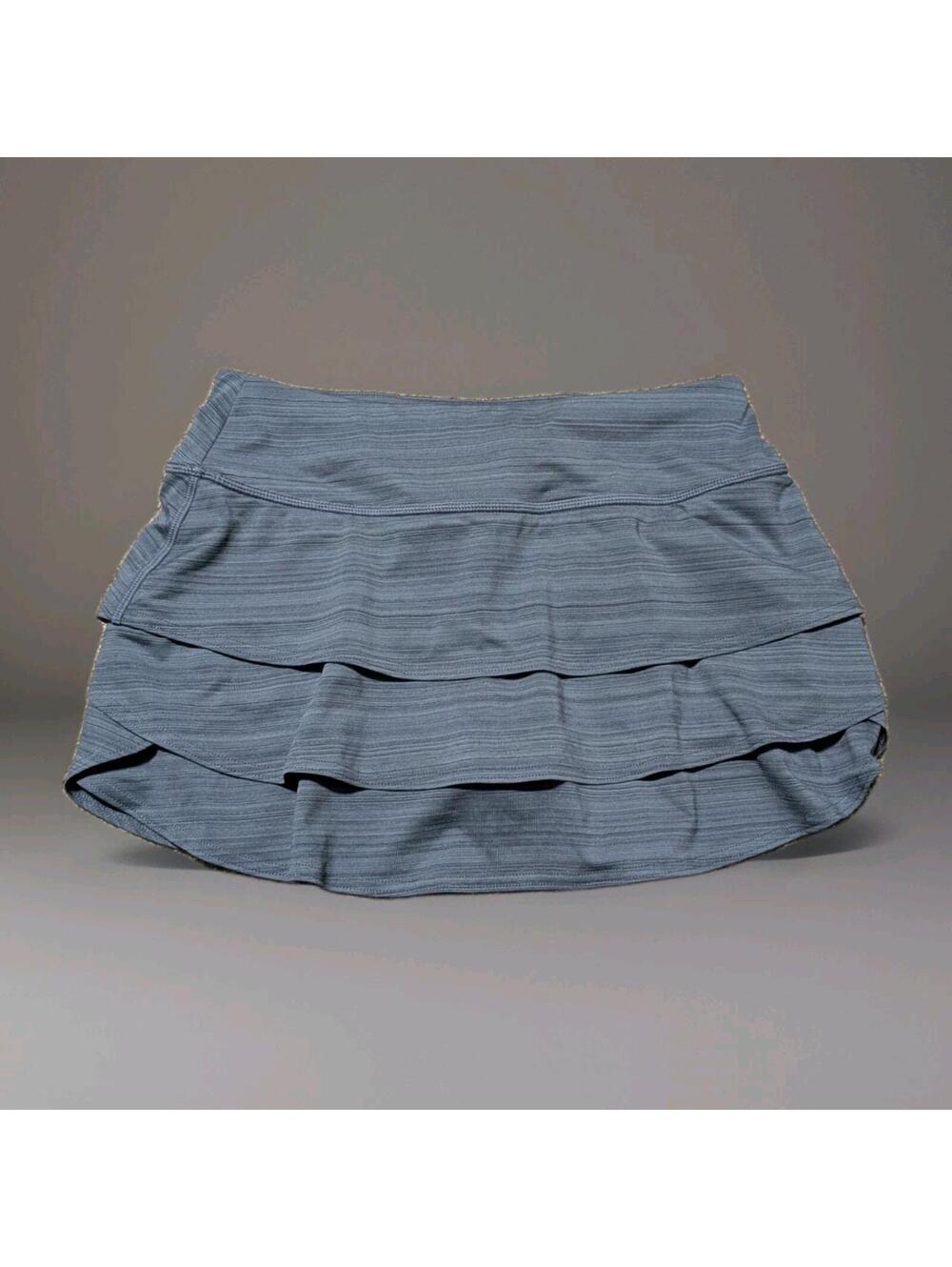 Athleta Women S Blue Ruffle Tennis Skort Stretch Lined Hidden Pocket Performance